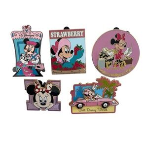 Disney Pins Set of 5 Minnie La Boutique, Strawberry LE, VIP LE , M & Convertible